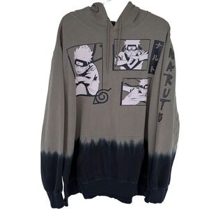 Naruto Shippuden Collection Hoodie Mens 3XL 2007 Green Black Colorblock Anime